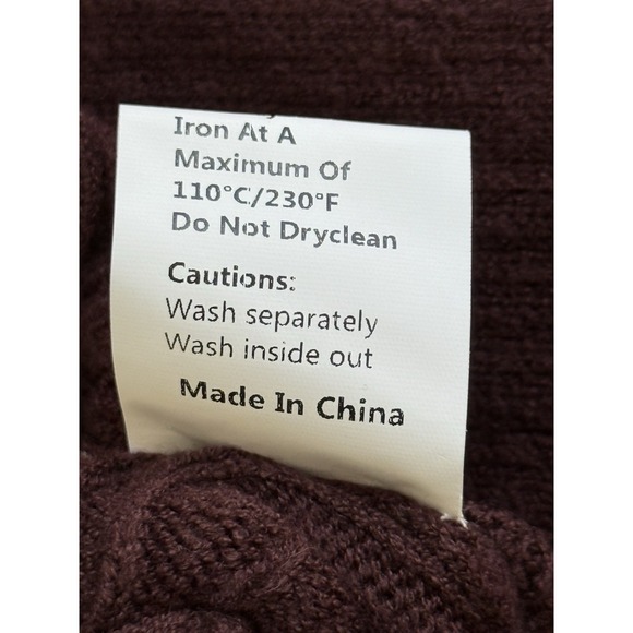 Commense Knit Maxi Sweater Dress XL Brown Burgundy Ruffle Ribbed - Picture 8 of 10